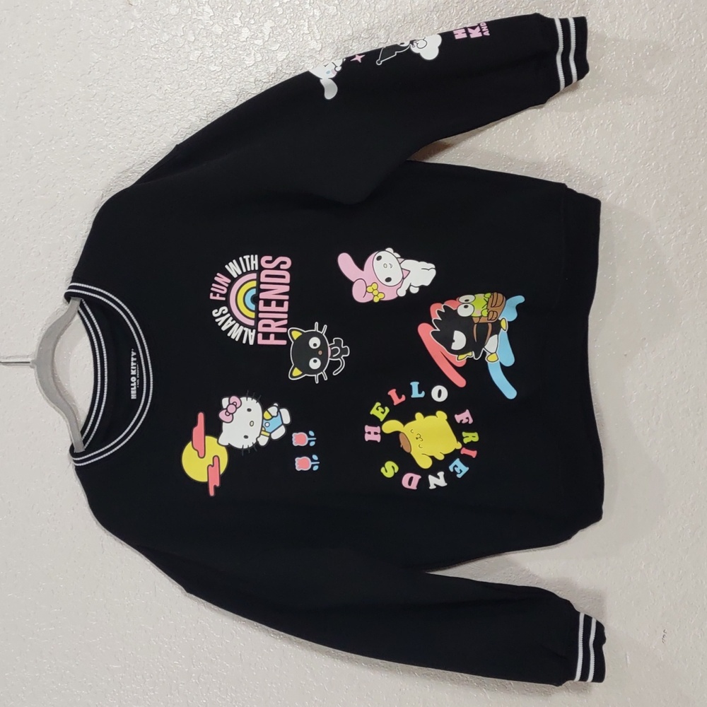 Hello Kitty And Friends By Sanrio Black Sweatshirt with Colorful Friends Design